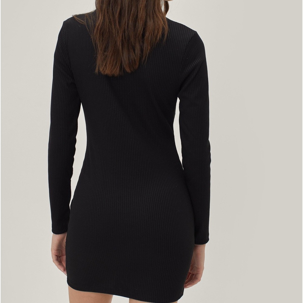 Zara Women's Basic Collared Ribbed Bodycon - image 3